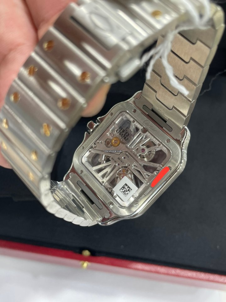 Cartier Santos Mens watch Unisex Manual winding Gold Steel WHSA0019 Replica 4