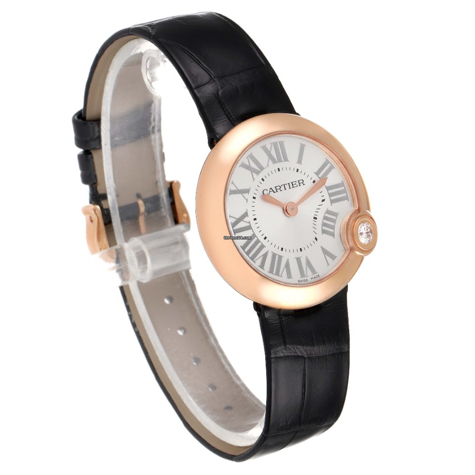 IMG_9081 Cartier Ballon Blanc Womens watch Quartz Rose gold WGBL0003 Replica 4
