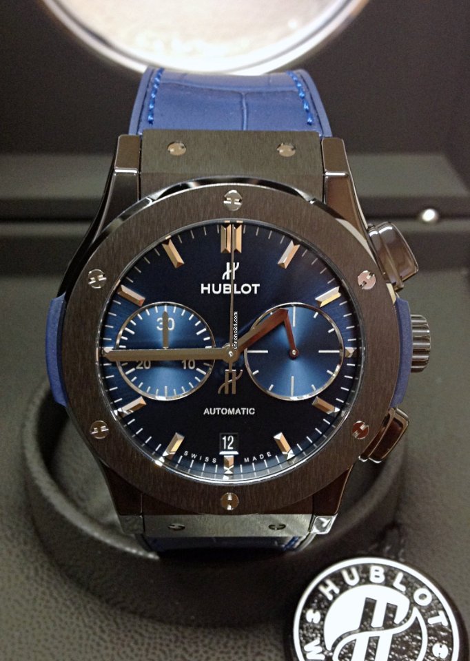 Hublot Classic Fusion Blue Mens watch Unisex Automatic Ceramic 521.CM.7170.LR Replica 4