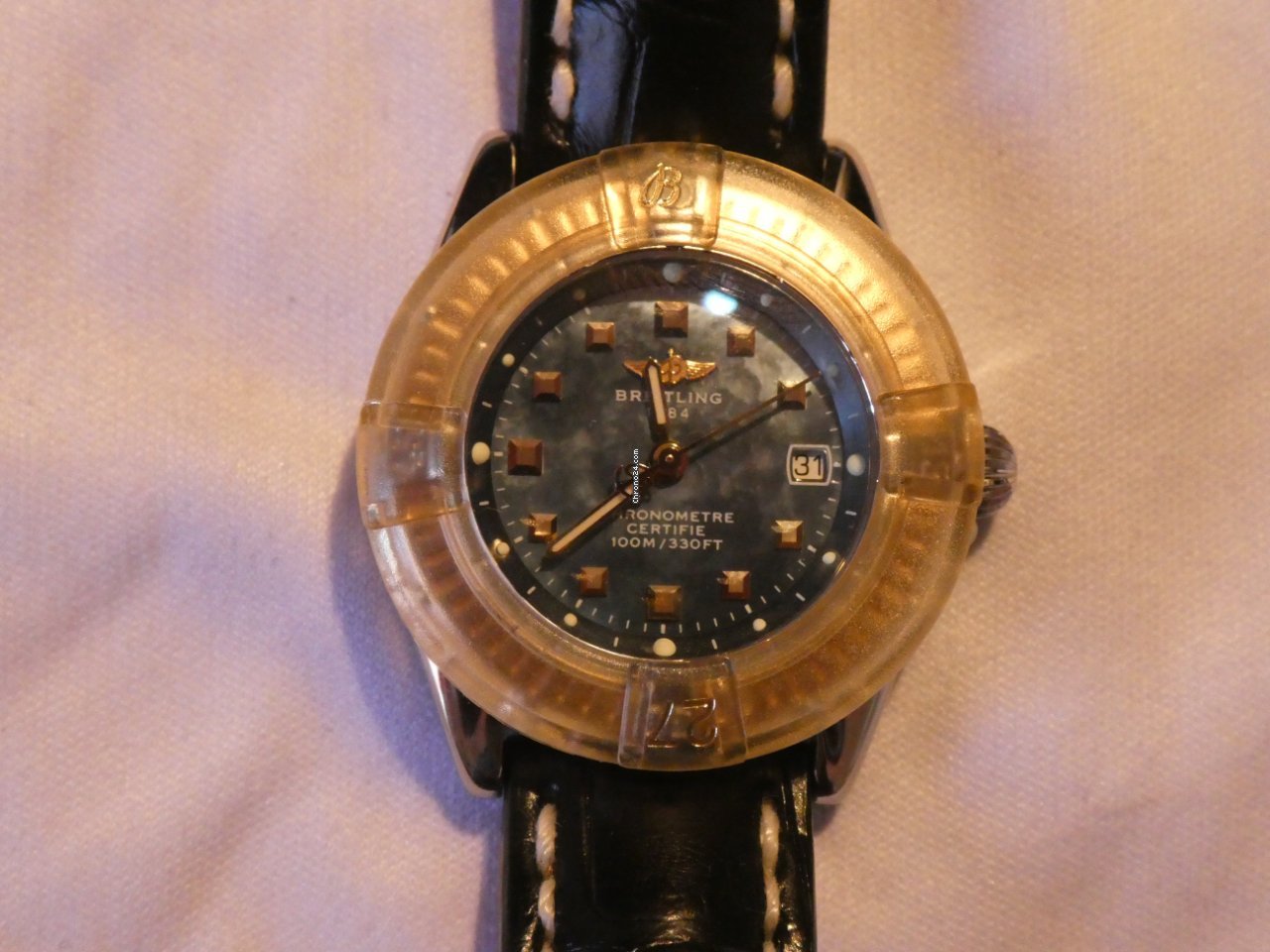 IMG_9081 Breitling Callistino Womens watch Quartz Gold Steel D72345 Replica 4