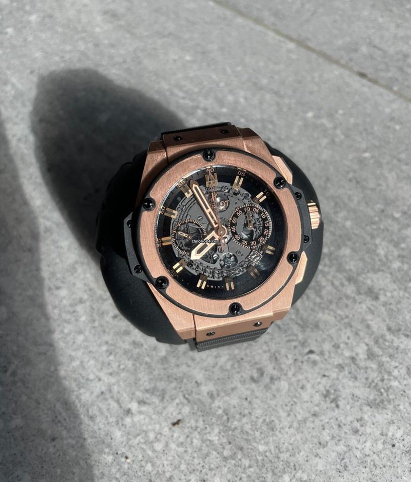 IMG_9081 Hublot King Power Mens watch Unisex Automatic Rose gold 701.OX.0180.RX Replica 4