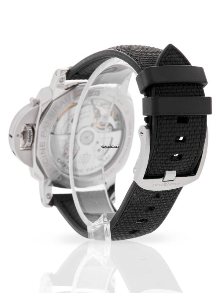 IMG_9081 Panerai Luminor 1950 3 Days GMT Automatic Mens watch Unisex Automatic Steel PAM 01535 Replica 4
