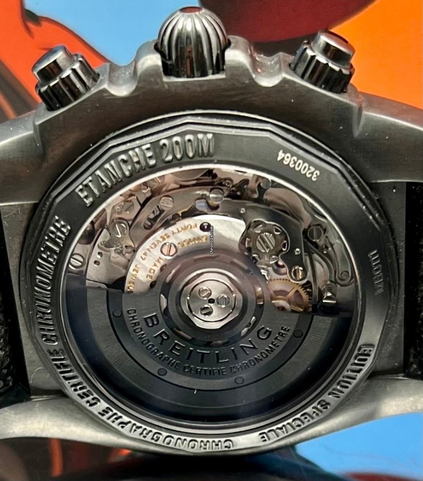 IMG_9081 Breitling Chronomat 44 Blacksteel Mens watch Unisex Automatic Steel MB0111C3 BE35 Replica 4