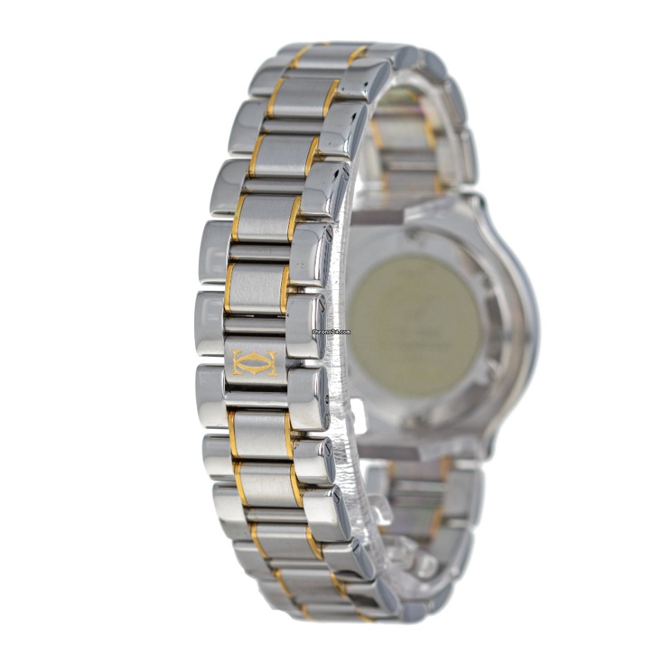 IMG_9081 Cartier 21 Must de Cartier Womens watch Quartz Gold Steel W10072R6 1330 Replica 4