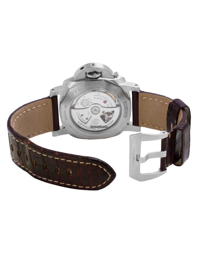 IMG_9081 Panerai Luminor 1950 3 Days GMT Automatic Mens watch Unisex Automatic Steel PAM01320 Replica 4