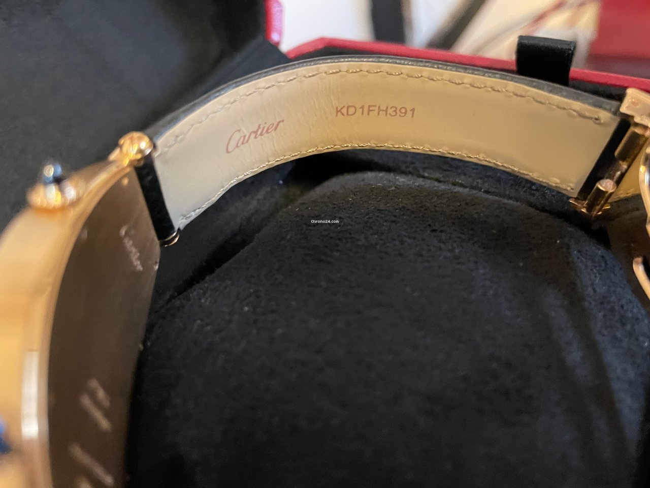 IMG_9081 Cartier Tonneau Mens watch Unisex Manual winding Rose gold Cartier 2805 CPCP Replica 4
