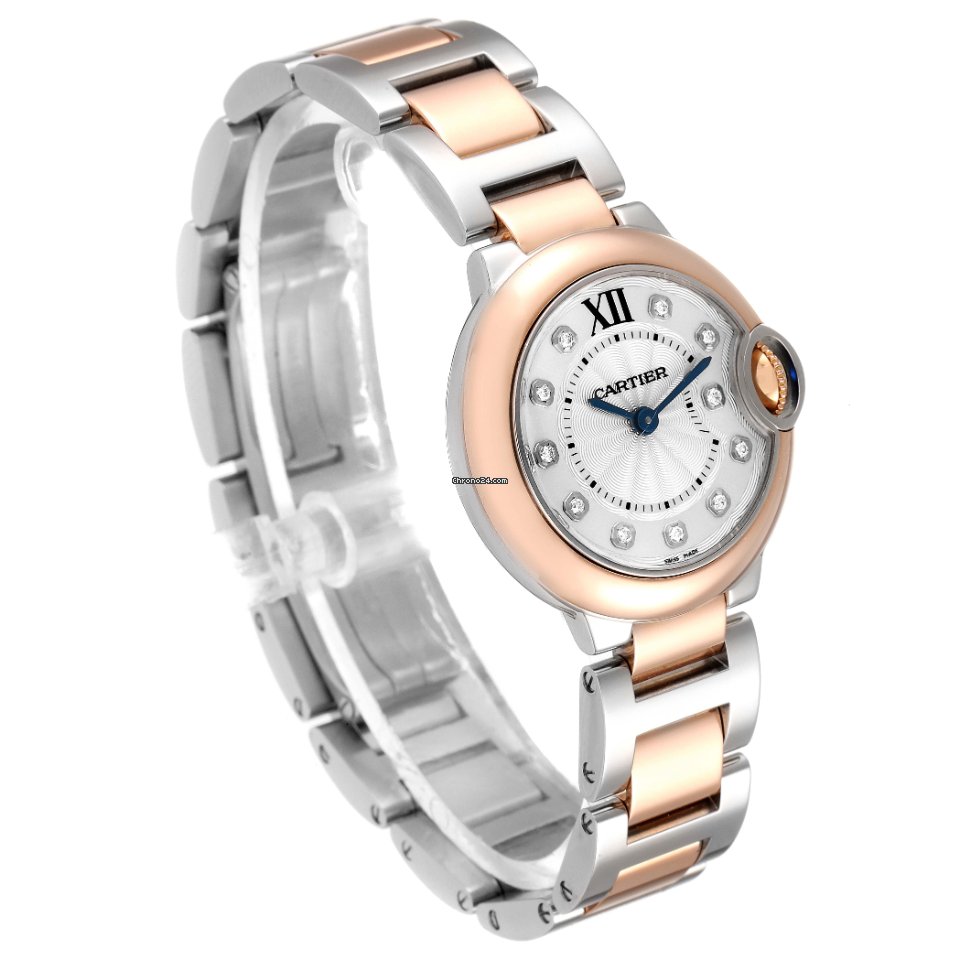 Cartier Ballon Bleu 28mm Womens watch Quartz Gold Steel W3BB0005 Replica 4