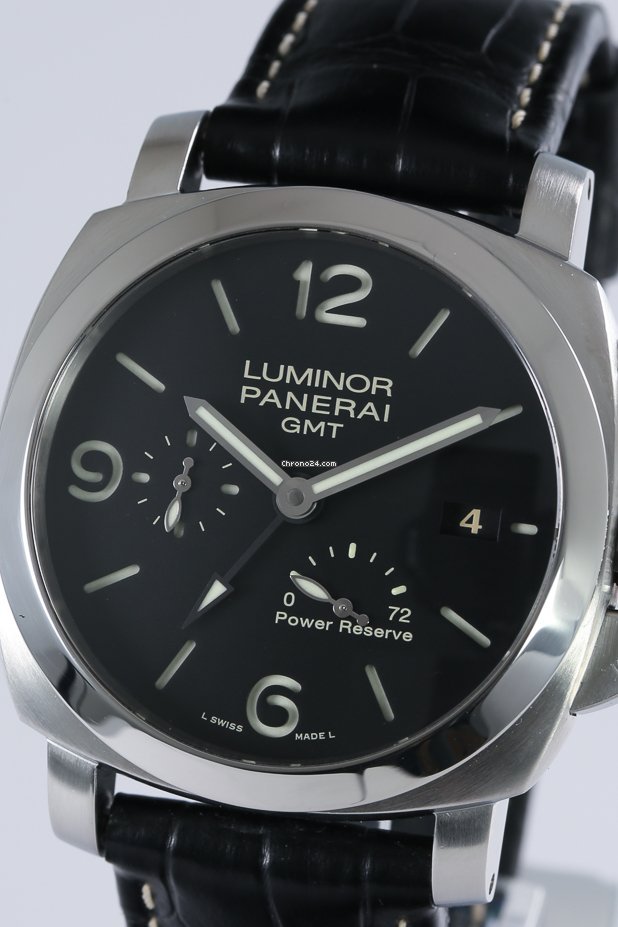 IMG_9081 Panerai Luminor 1950 3 Days GMT Power Reserve Automatic Mens watch Unisex Automatic Steel PAM 00321 Replica 4