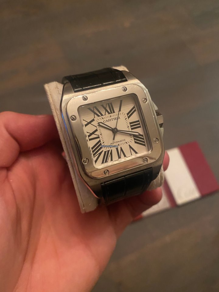 IMG_9081 Cartier Santos 100 Mens watch Unisex Automatic Steel W20076X8 Replica 4