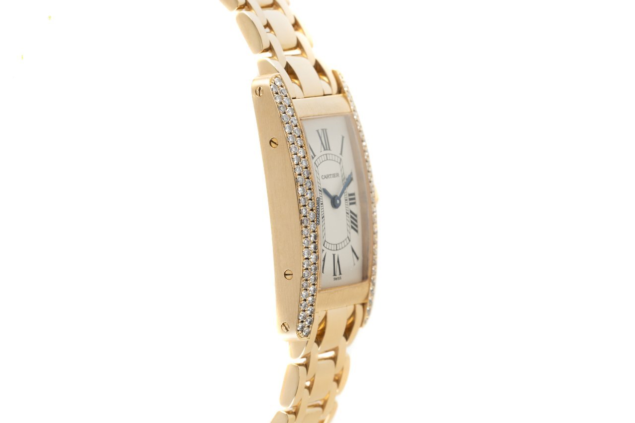 IMG_9081 Cartier Tank Americaine Womens watch Quartz Yellow gold 1711 1 Replica 4