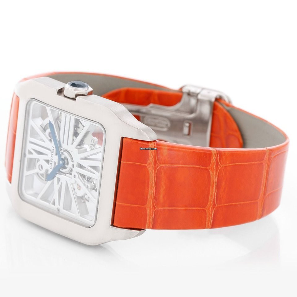 IMG_9081 Cartier Santos Dumont Mens watch Unisex White gold W2020033 Replica 4