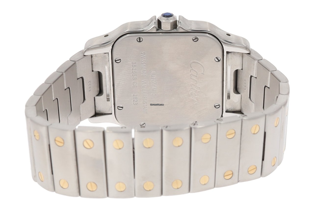 IMG_9081 Cartier Santos Galbee Mens watch Unisex Automatic Gold Steel W20099C4 Replica 4