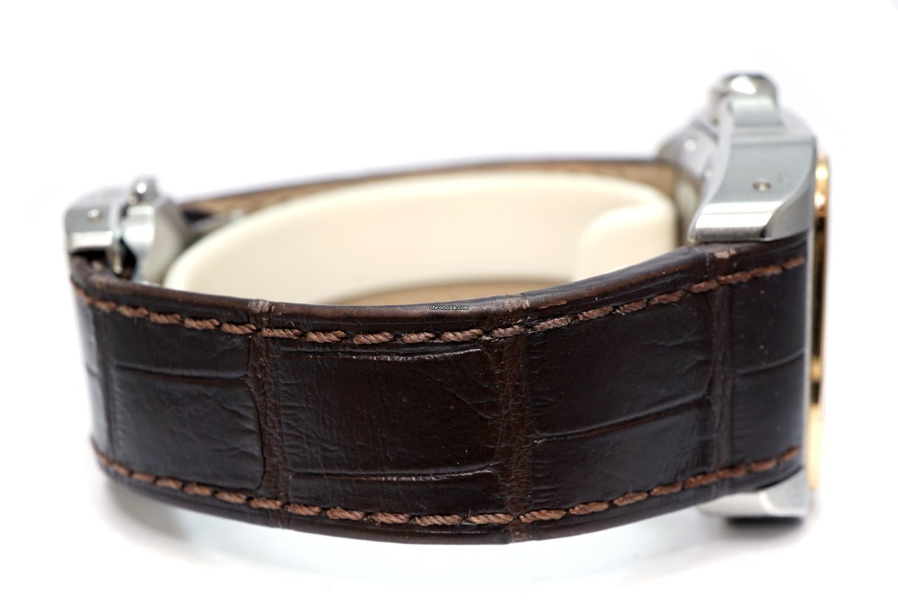IMG_9081 Cartier Santos 100 Mens watch Unisex Automatic Gold Steel W20107X7 Replica 4