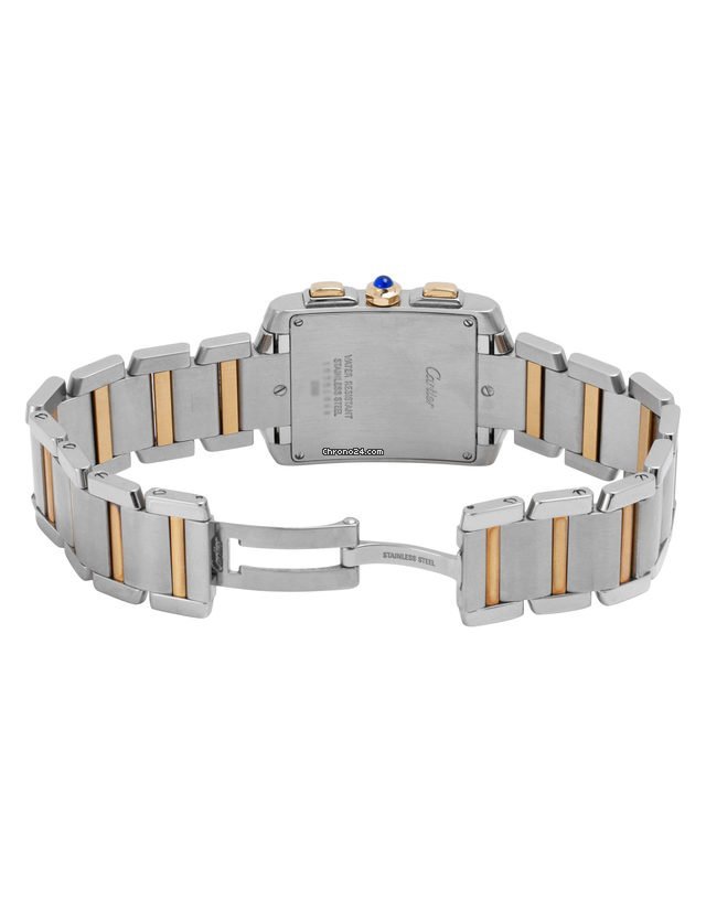 IMG_9081 Cartier Tank Francaise Mens watch Unisex Quartz Gold Steel W51004Q4 2303 Replica 4