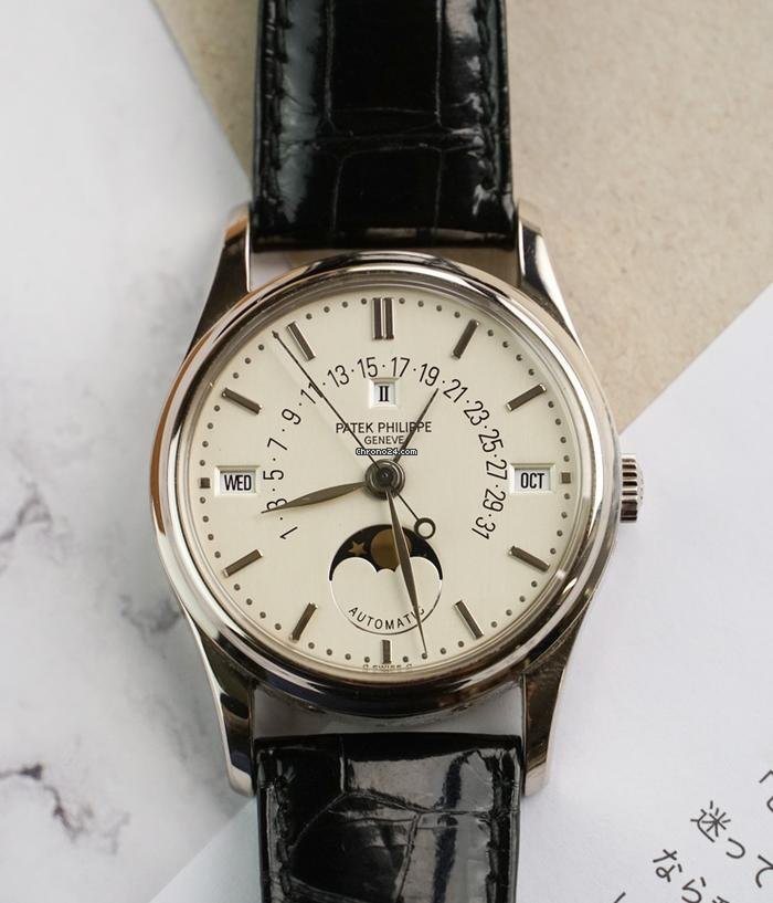 IMG_9081 Patek Philippe Perpetual Calendar Mens watch Unisex Automatic White gold 5050G Replica 4
