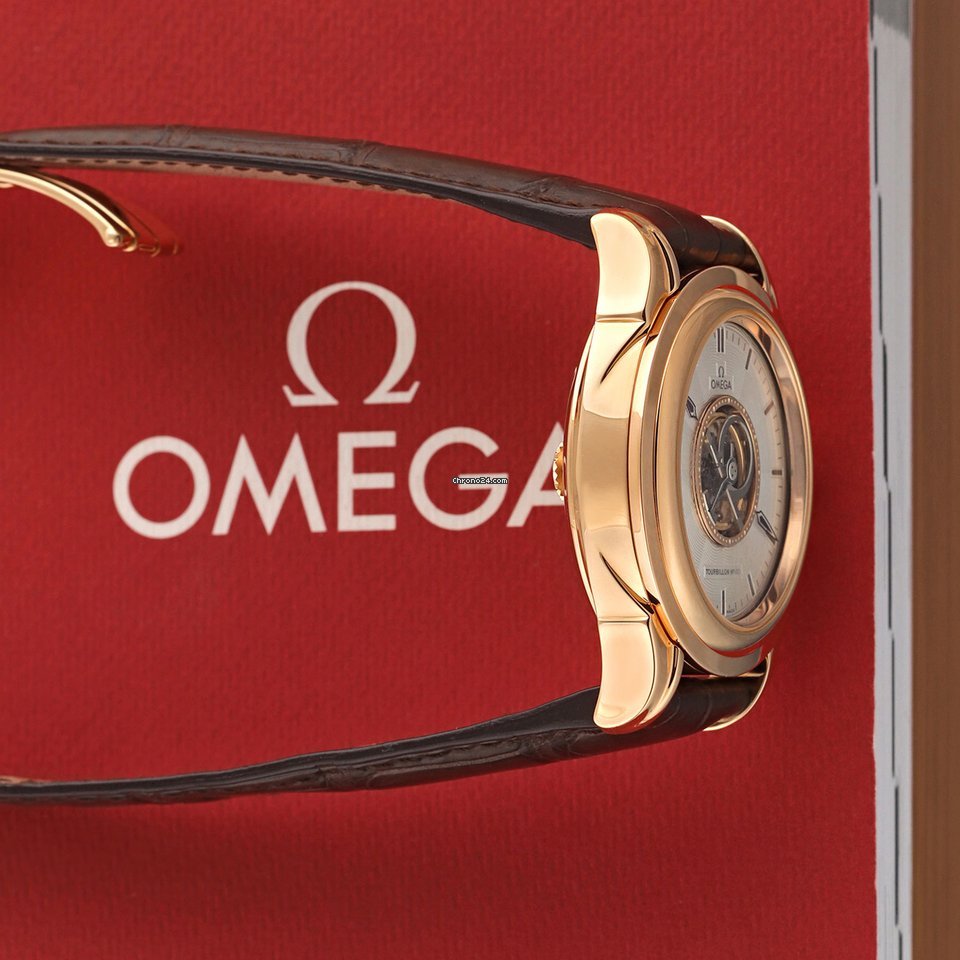 IMG_9081 Omega De Ville Central Tourbillon Mens watch Unisex Automatic Rose gold 5933.30.32 Replica 4