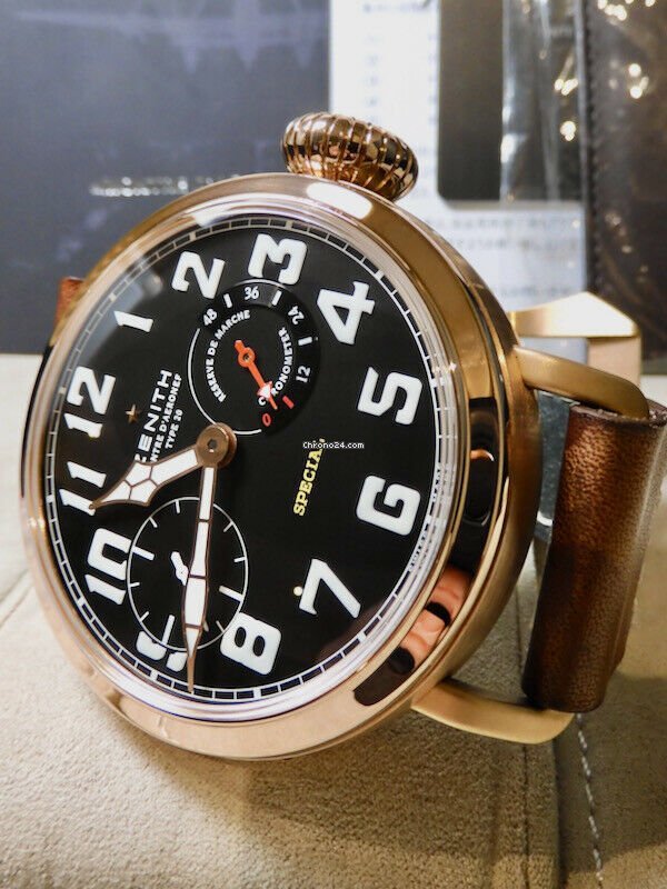 Zenith Pilot Manual winding Rose gold 18.2420.5011 21.C723 Replica 4