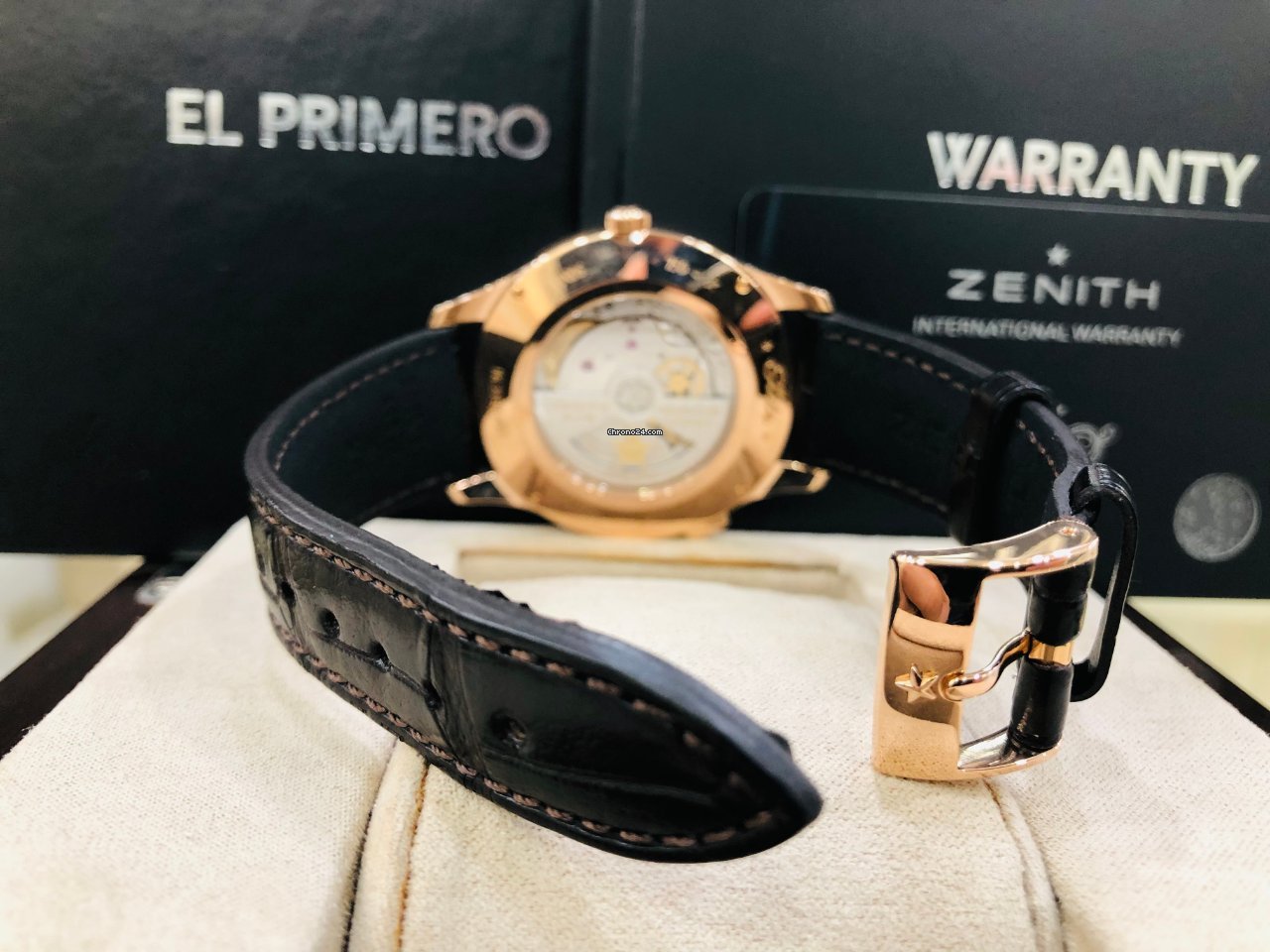 IMG_9081 Zenith Elite Dual Time Mens watch Unisex Automatic Rose gold 18.2130.682 02.C498 Replica 4