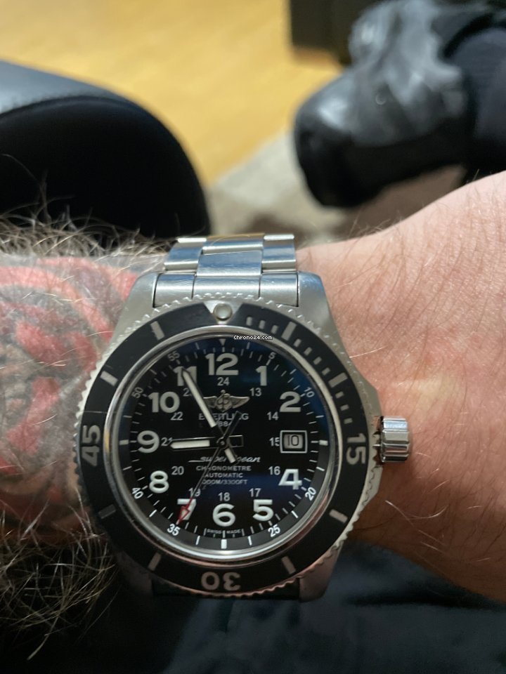 IMG_9081 Breitling Superocean II 44 Mens watch Unisex Automatic Steel A17392D7 BD68 162A Replica 4