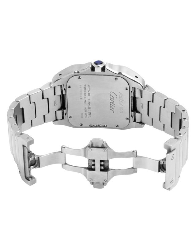 IMG_9081 Cartier Santos 100 Mens watch Unisex Automatic Steel W200737G Replica 4