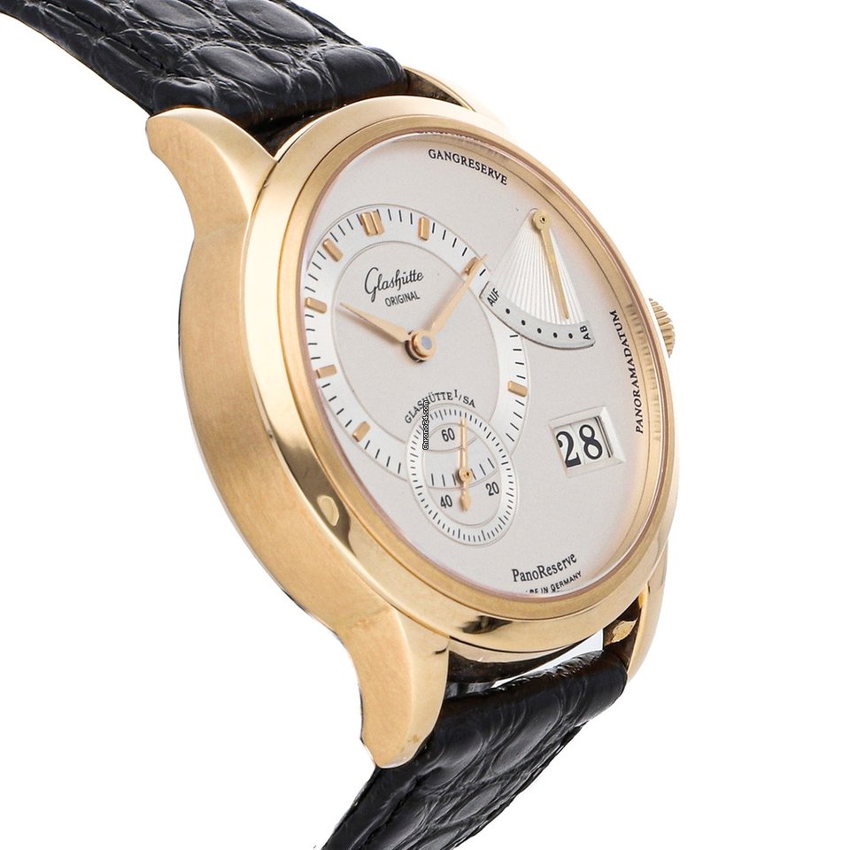IMG_9081 Glashutte Original PanoReserve Mens watch Unisex Manual winding Rose gold 65-01-01-01-04 Replica 4