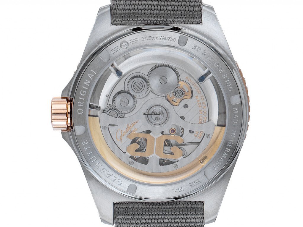 Glashutte Original Mens watch Unisex Automatic Gold Steel 1-36-13-04-91-08 Replica 4