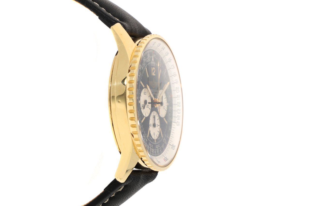 IMG_9081 Breitling Navitimer Cosmonaute Mens watch Unisex Manual winding Yellow gold 81600 Replica 4