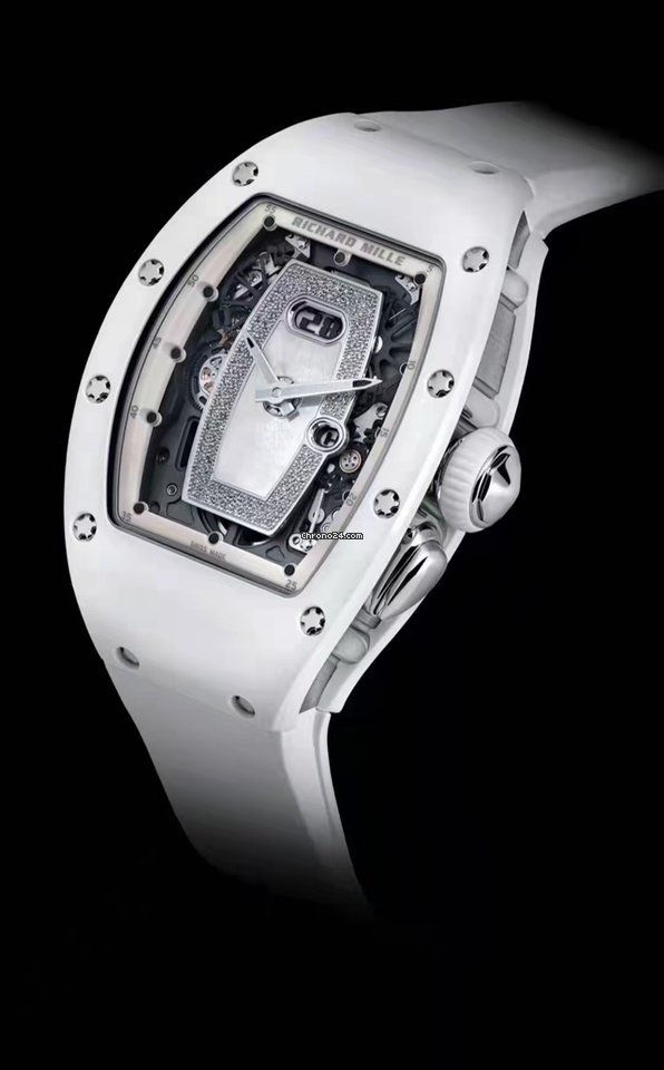 IMG_9081 Richard Mille RM 037 Womens watch Automatic Ceramic Richard Mille RM037 White Replica 4