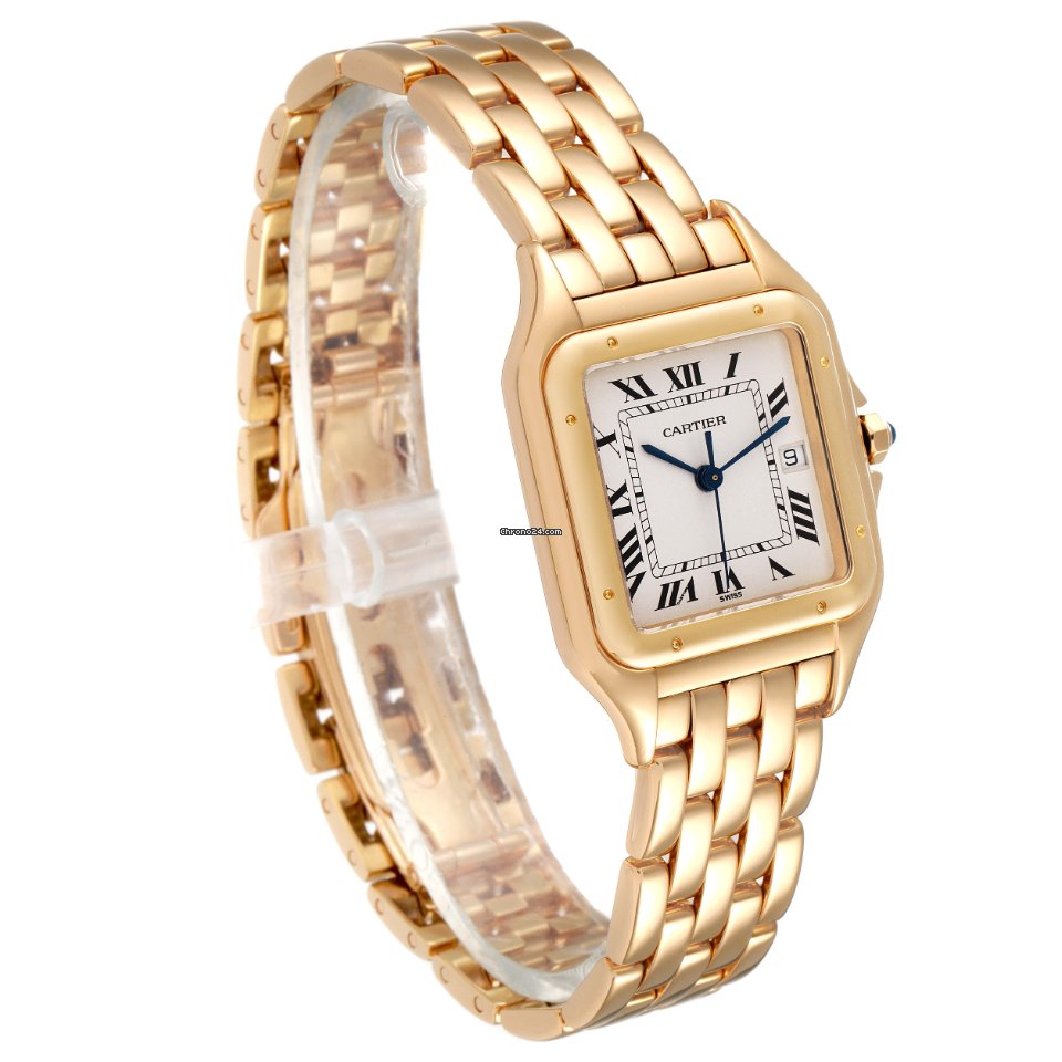 IMG_9081 Cartier Panthere Mens watch Unisex Quartz Yellow gold W25014B9 Replica 4