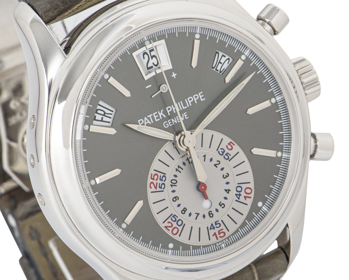 IMG_9081 Patek Philippe Annual Calendar Chronograph Mens watch Unisex Automatic Platinum 5960P-001 Replica 4