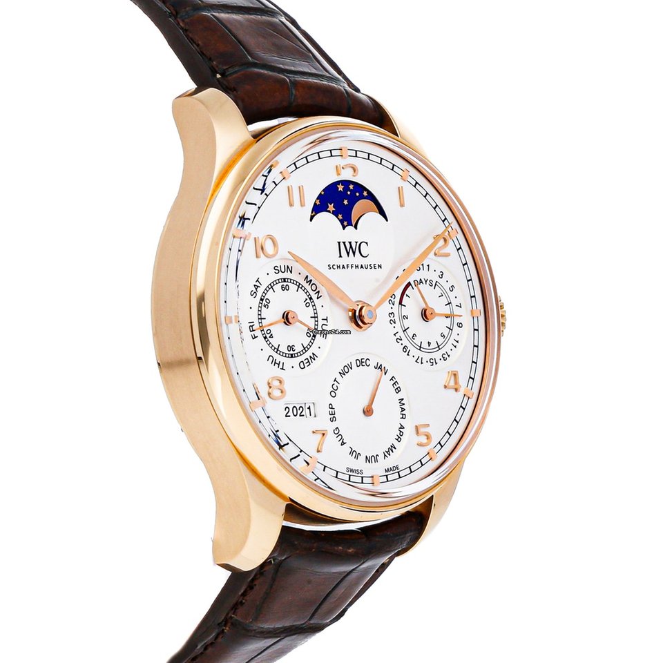 IWC Portuguese Perpetual Calendar Mens watch Unisex Automatic Rose gold IW5033-02 Replica 4