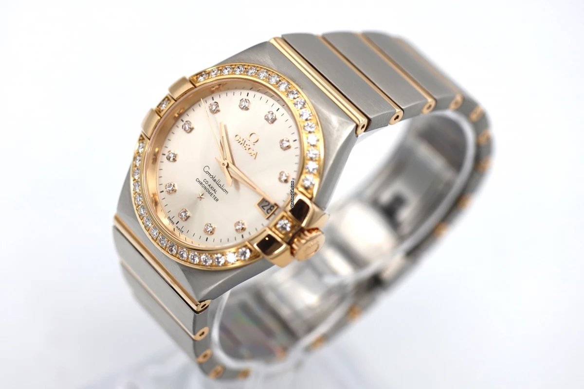 Omega Constellation Ladies Mens watch Unisex Automatic Gold Steel 123.25.35.20.52.001 Replica 4