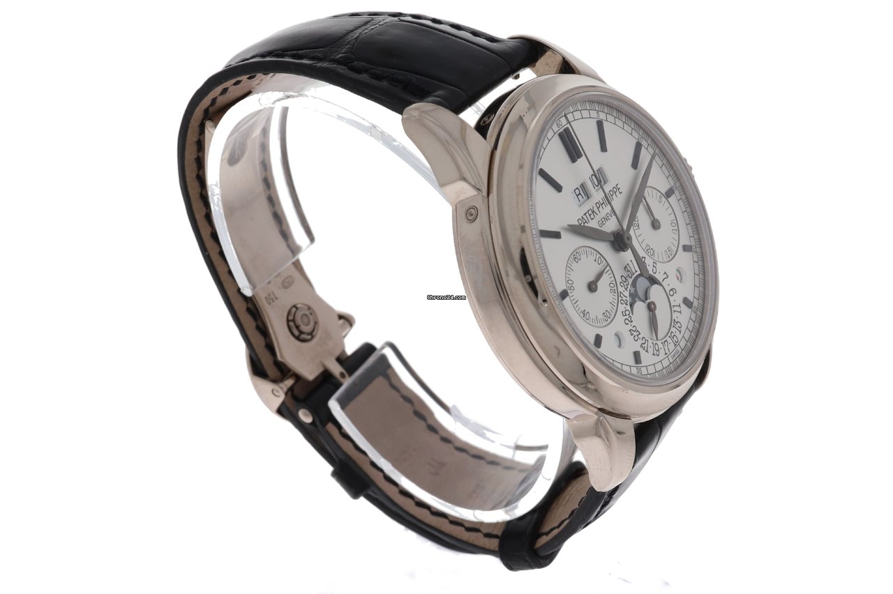 Patek Philippe Perpetual Calendar Chronograph Mens watch Unisex Manual winding White gold 5270G-001 Replica 4