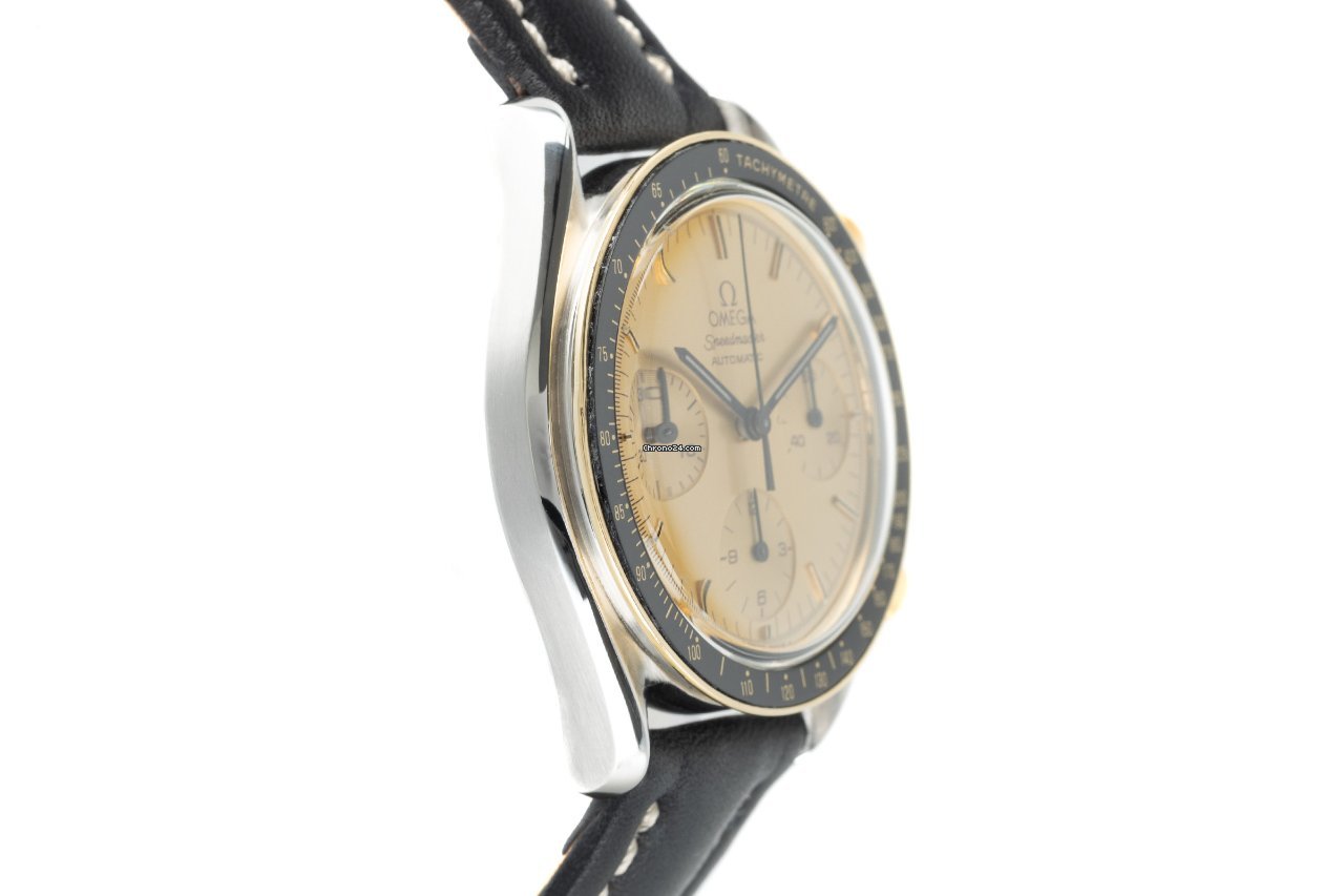 IMG_9081 Omega Speedmaster Reduced Mens watch Unisex Automatic Gold Steel 175.0032 Replica 4