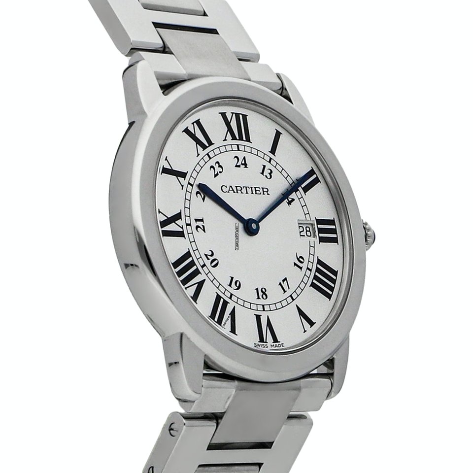 IMG_9081 Cartier Ronde Solo de Cartier Mens watch Unisex Quartz Silver W6701005 Replica 4