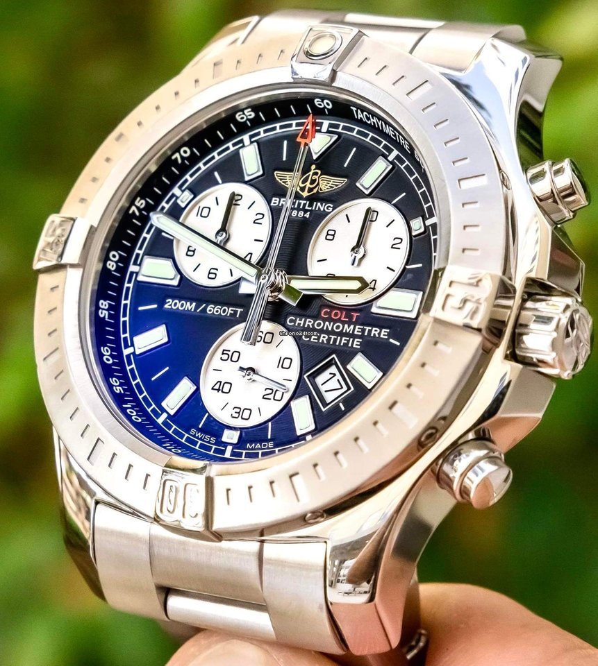 IMG_9081 Breitling Colt Chronograph Mens watch Unisex Quartz Steel A7338811 BD43 Replica 4