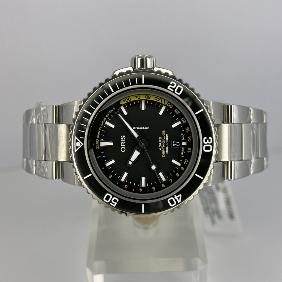 IMG_9081 Oris Aquis Depth Gauge Mens watch Unisex Automatic Steel 01 733 7755 4154-Set MB Replica 4