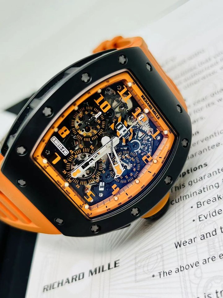 IMG_9081 Richard Mille RM 011 Ceramic RM011 Orange Storm Replica 4