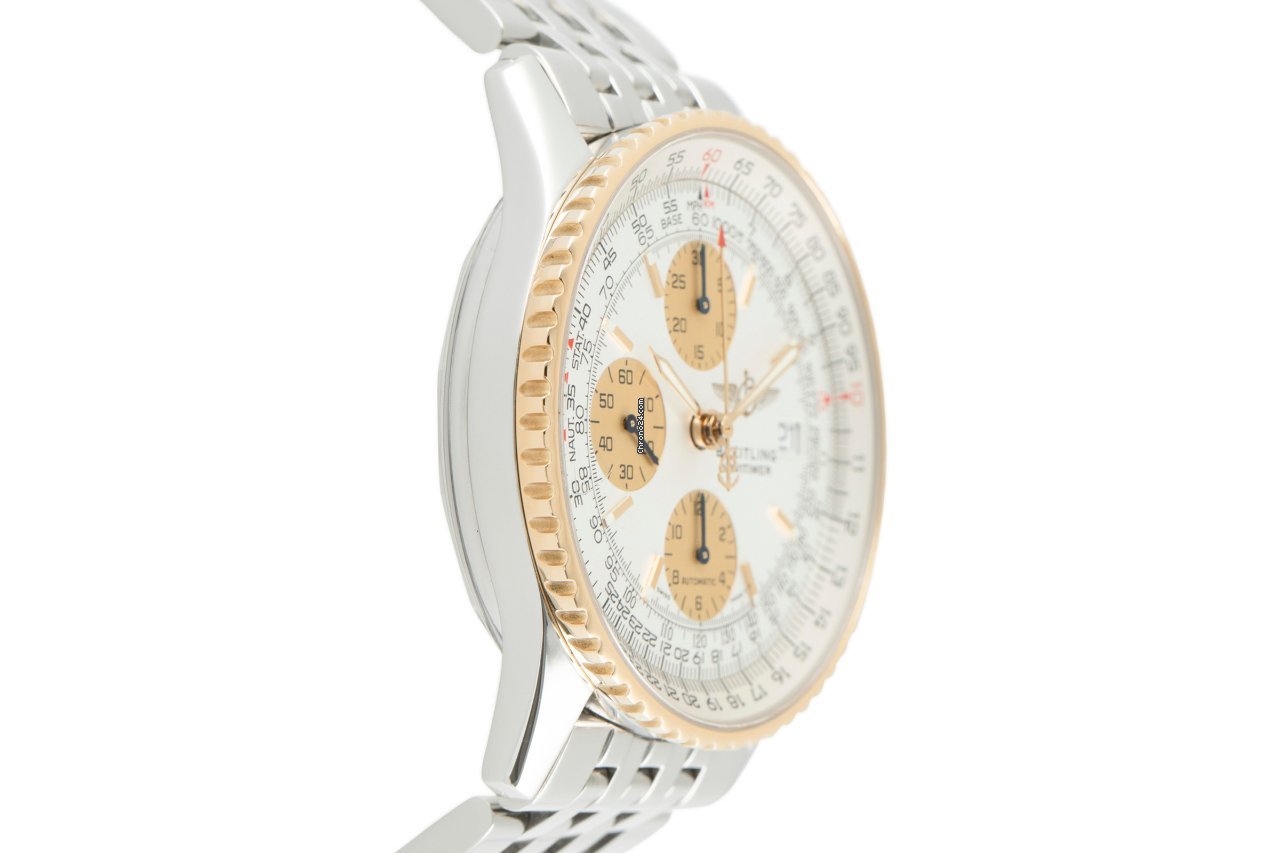 IMG_9081 Breitling Old Navitimer Mens watch Unisex Automatic Gold Steel D13322 Replica 4