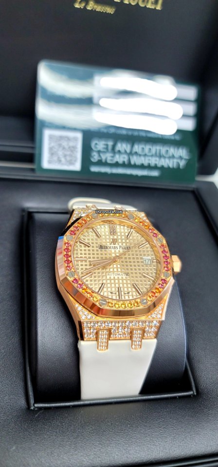 IMG_9081 Audemars Piguet Royal Oak Lady Womens watch Automatic Rose gold 15452OR.ZY.D038VE.01 Replica 4