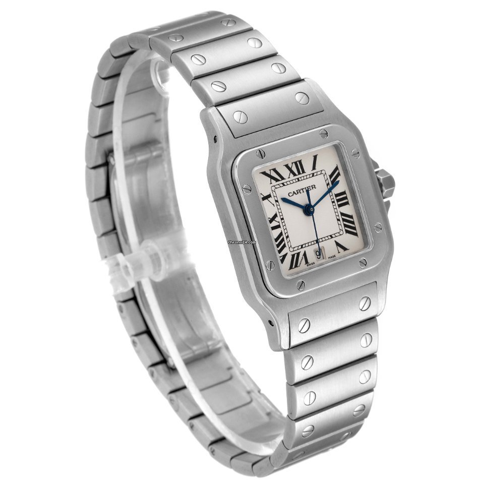 IMG_9081 Cartier Santos Galbee Mens watch Unisex Quartz Steel W20060D6 Replica 4