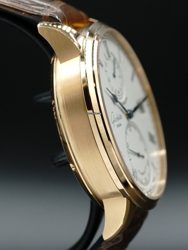 IMG_9081 Glashutte Original Senator Chronometer Mens watch Unisex Manual winding Rose gold 1-58-01-02-05-30 Replica 4