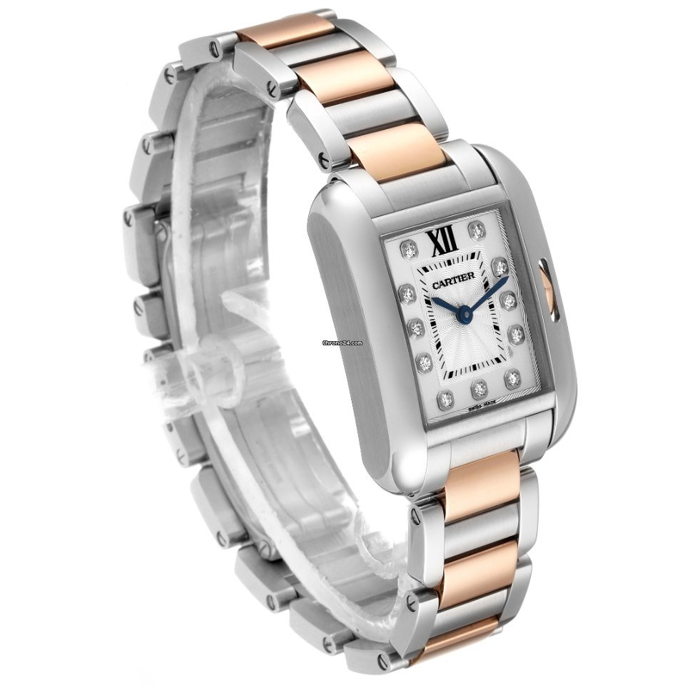 IMG_9081 Cartier Tank Anglaise Womens watch Quartz Gold Steel WT100024 Replica 4