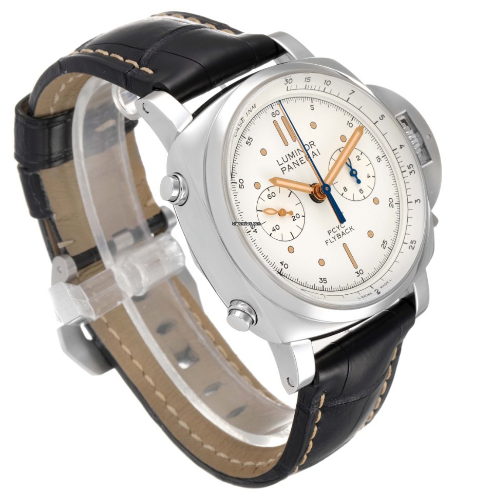 IMG_9081 Panerai Luminor 1950 3 Days Chrono Flyback Mens watch Unisex Automatic Steel PAM00654 Replica 4