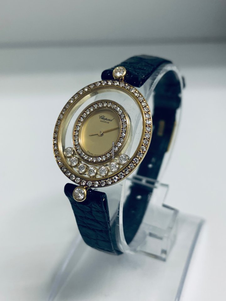 IMG_9081 Chopard Happy Diamonds Womens watch Quartz Yellow gold 204292 Replica 4