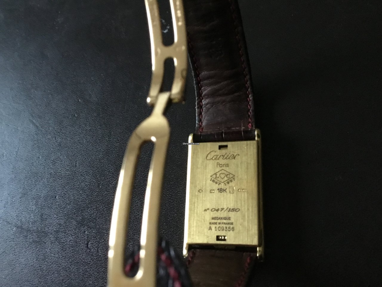 Cartier Mens watch Unisex Quartz Yellow gold 2480 Replica 4