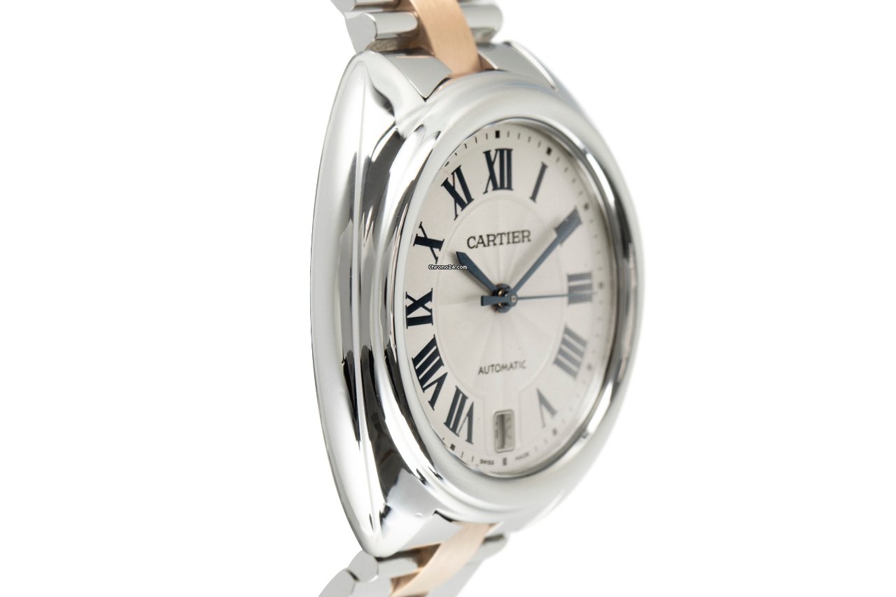 IMG_9081 Cartier Cle de Cartier Mens watch Unisex Automatic Gold Steel W2CL0003 Replica 4