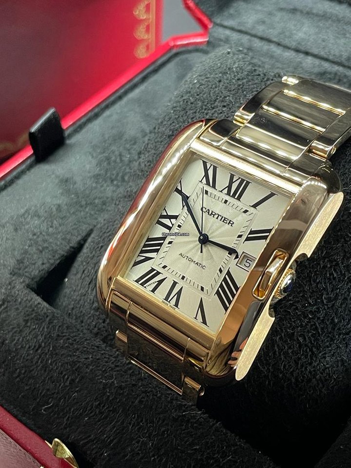 Cartier Tank Anglaise Mens watch Unisex Automatic Rose gold W5310003 Replica 4
