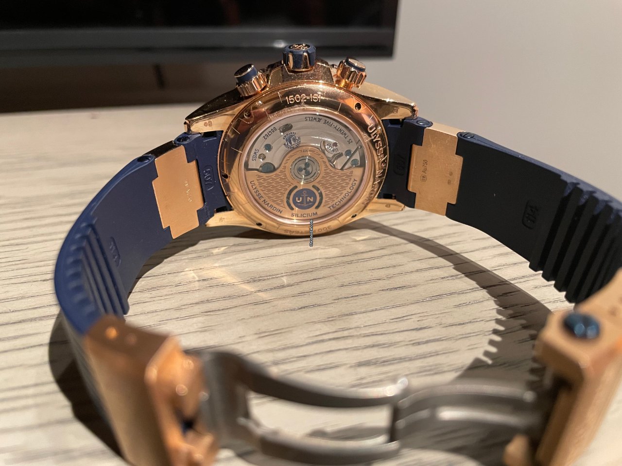 Ulysse Nardin Diver Chronograph Mens watch Unisex Automatic Rose gold 1502-151-3 93 Replica 4