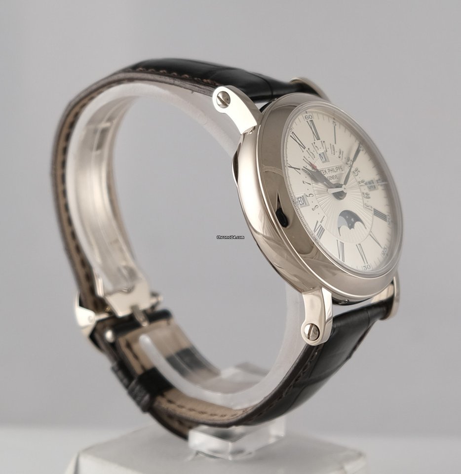 IMG_9081 Patek Philippe Perpetual Calendar Mens watch Unisex Automatic White gold 5159 G - 001 Replica 4